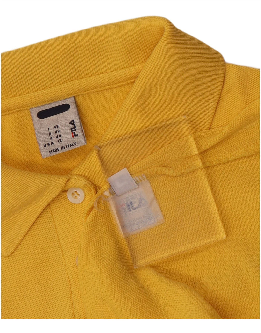 Fila Womens Polo Shirt IT 48 XL Yellow Cotton
