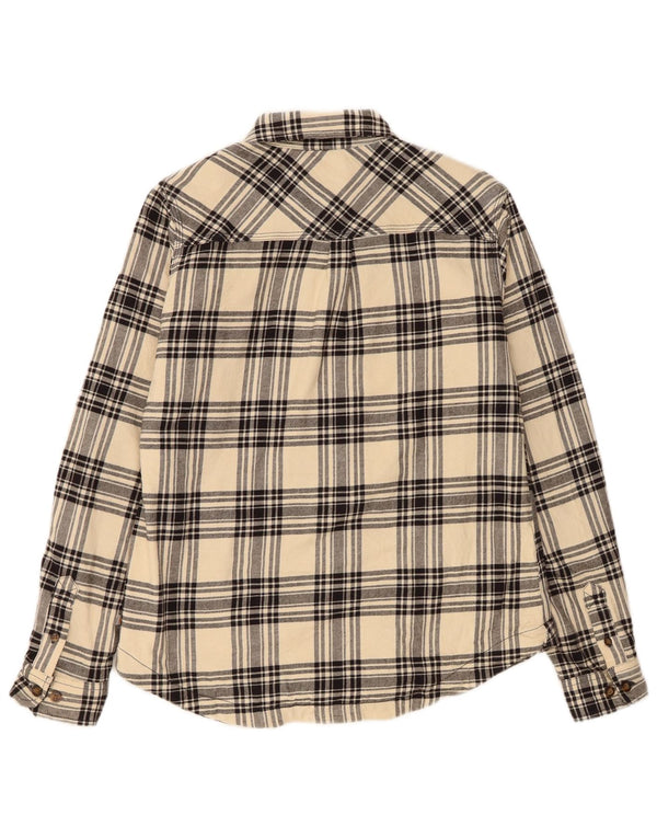 Carhartt Womens Lumberjack Flannel Shirt UK 6 XS Beige Check Cotton