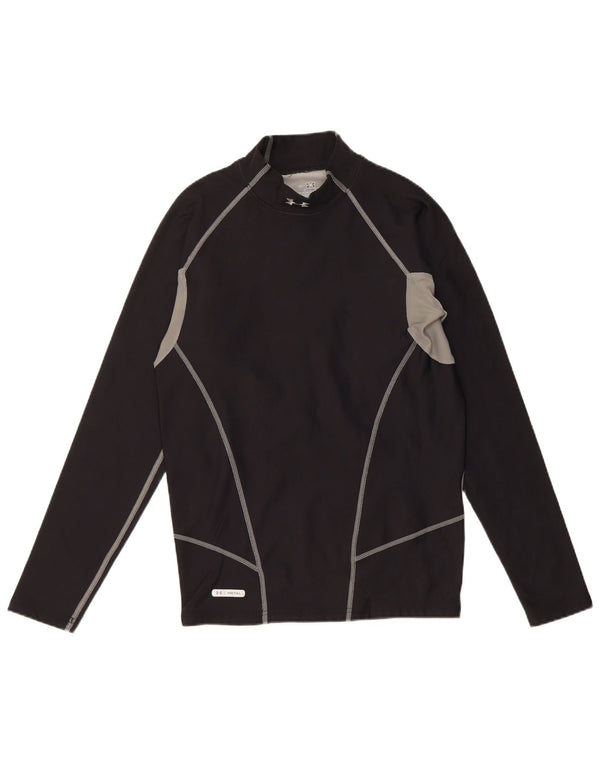Under Armour Mens Slim Fit Top Long Sleeve Large Black Colourblock Sports