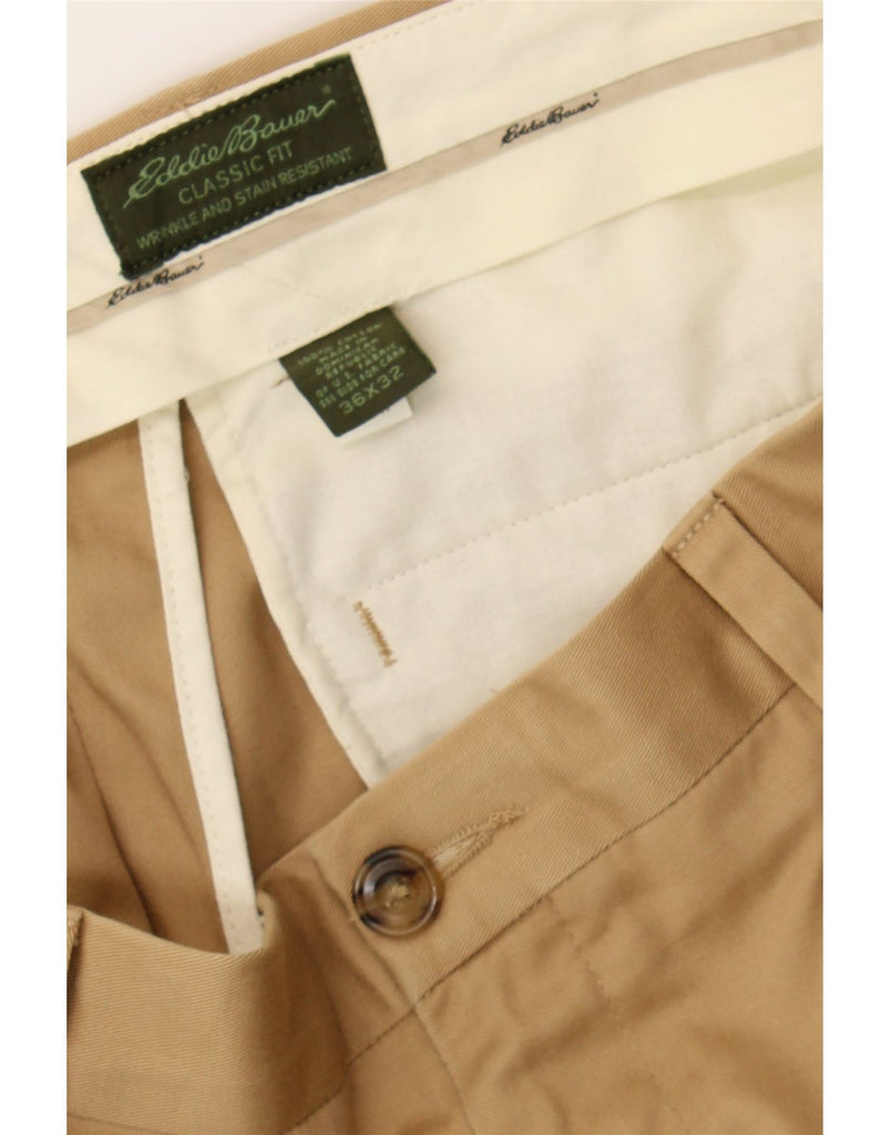 EDDIE BAUER Mens Classic Fit Pegged Chino Trousers W36 L32  Beige Cotton Vintage Eddie Bauer and Second-Hand Eddie Bauer from Messina Hembry 