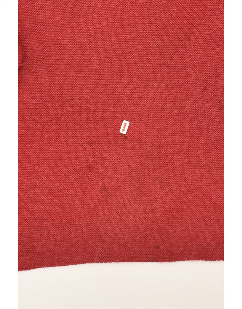 OASIS Womens V-Neck Jumper Sweater UK 14 Medium Red Cotton | Vintage Oasis | Thrift | Second-Hand Oasis | Used Clothing | Messina Hembry 