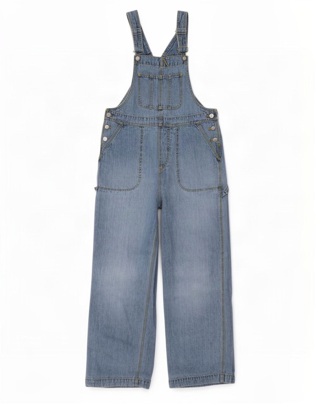 Vintage Womens Dungarees Cargo Straight Jeans Medium W36 L32 Blue Cotton