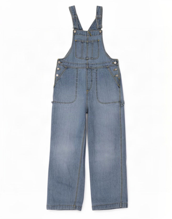 Vintage Womens Dungarees Cargo Straight Jeans Medium W36 L32 Blue Cotton