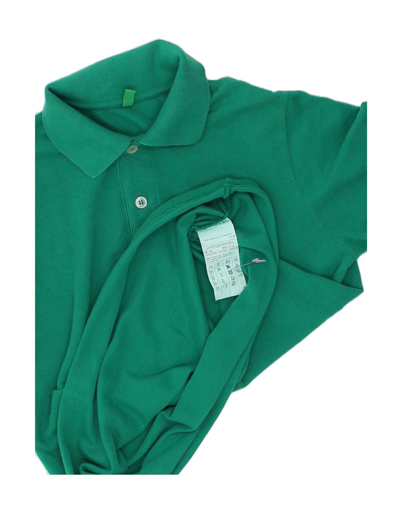 BENETTON Boys Polo Shirt 8-9 Years  Green Cotton | Vintage Benetton | Thrift | Second-Hand Benetton | Used Clothing | Messina Hembry 