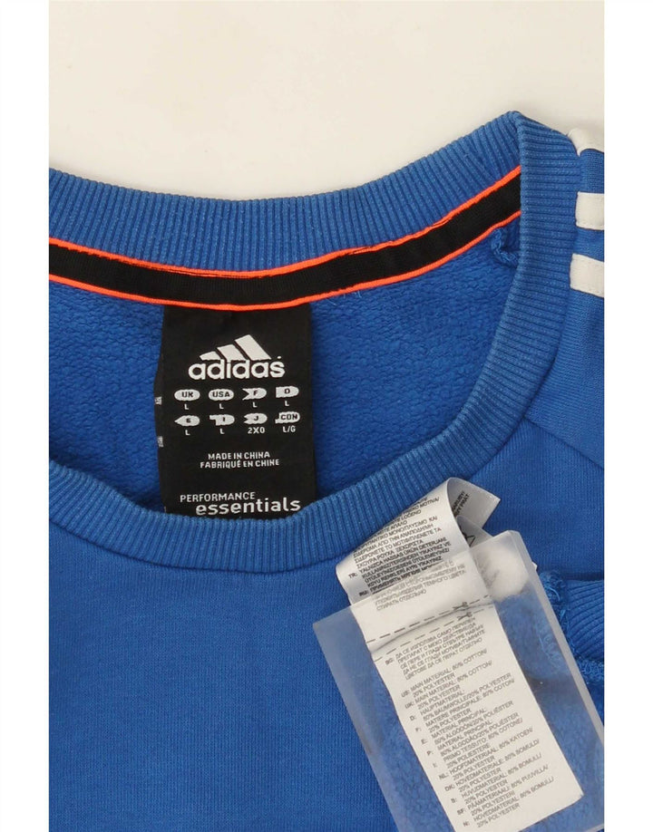 Adidas Mens Sweatshirt Jumper Large Blue Cotton