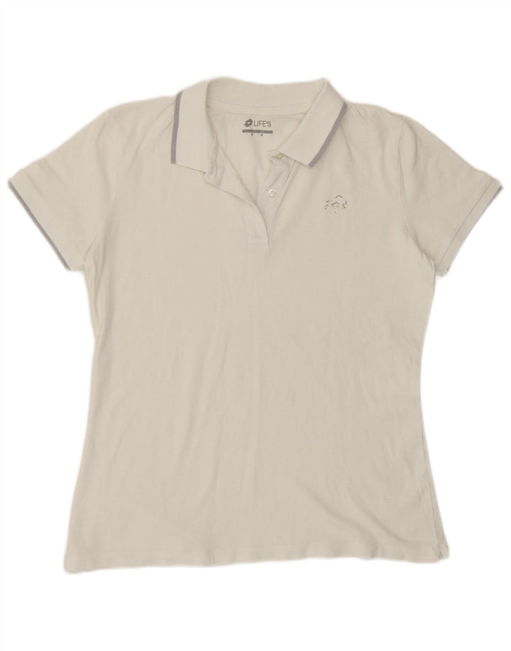 Lotto Womens Polo Shirt UK 14 Medium White