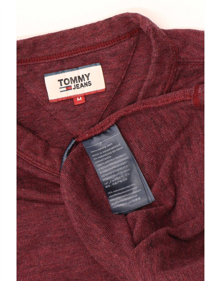 Tommy Hilfiger Mens Top Long Sleeve Medium Burgundy Flecked Cotton