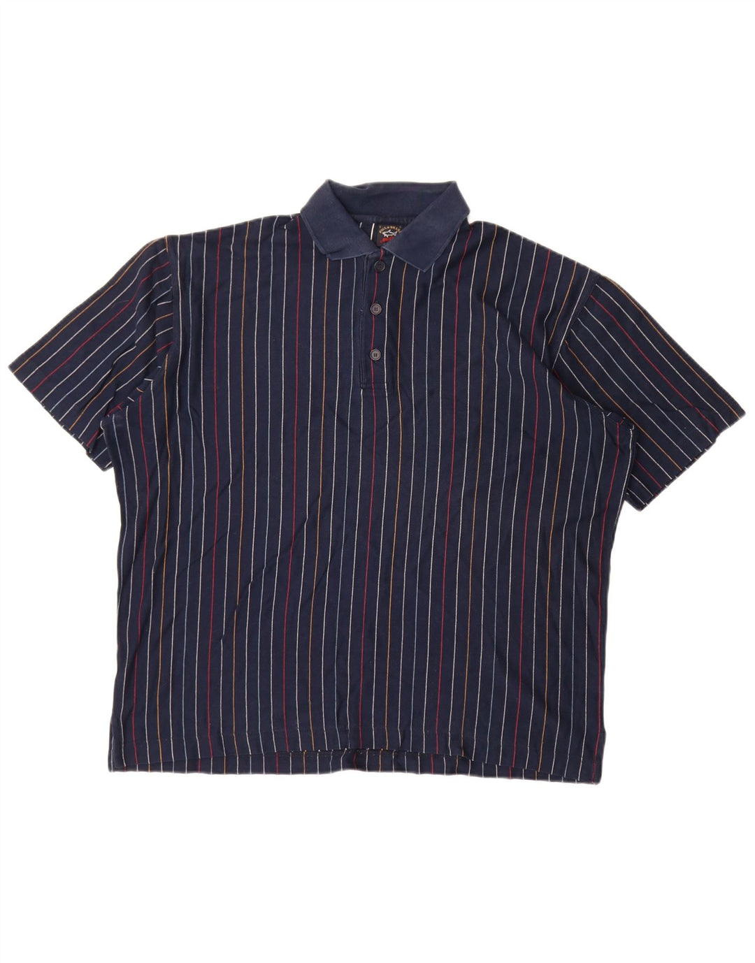 Paul & Shark Mens Polo Shirt Large Navy Blue Striped