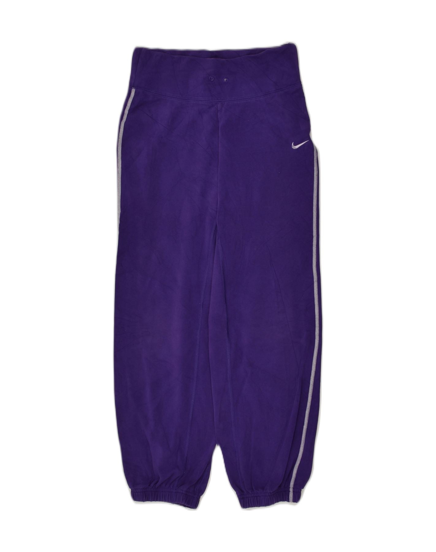 NIKE Womens Capri Tracksuit Trousers Joggers UK 12 Medium Purple Cotton, Vintage & Second-Hand Clothing Online