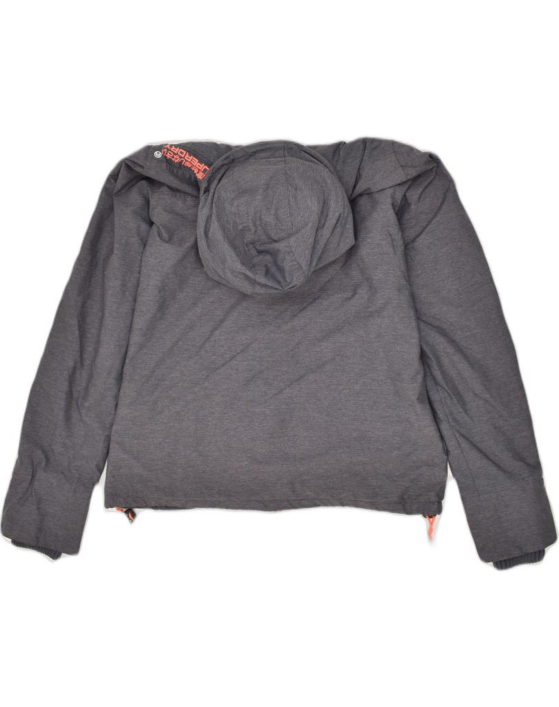 SUPERDRY Womens The Windcheater Hooded Windbreaker Jacket UK 14 Large Grey | Vintage Superdry | Thrift | Second-Hand Superdry | Used Clothing | Messina Hembry 