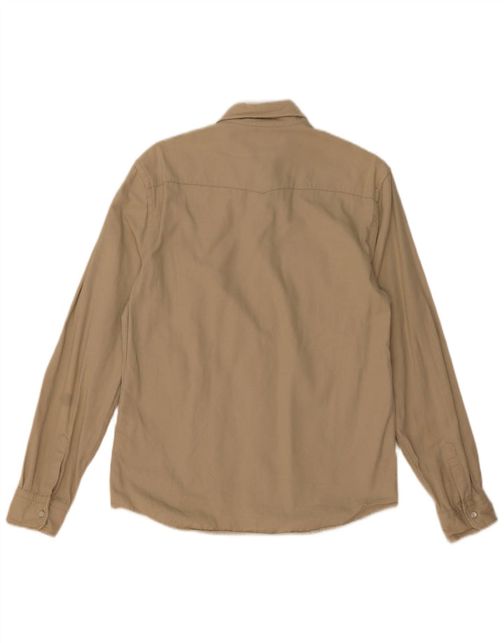 Reiss Mens Regular Fit Shirt Medium Beige Cotton