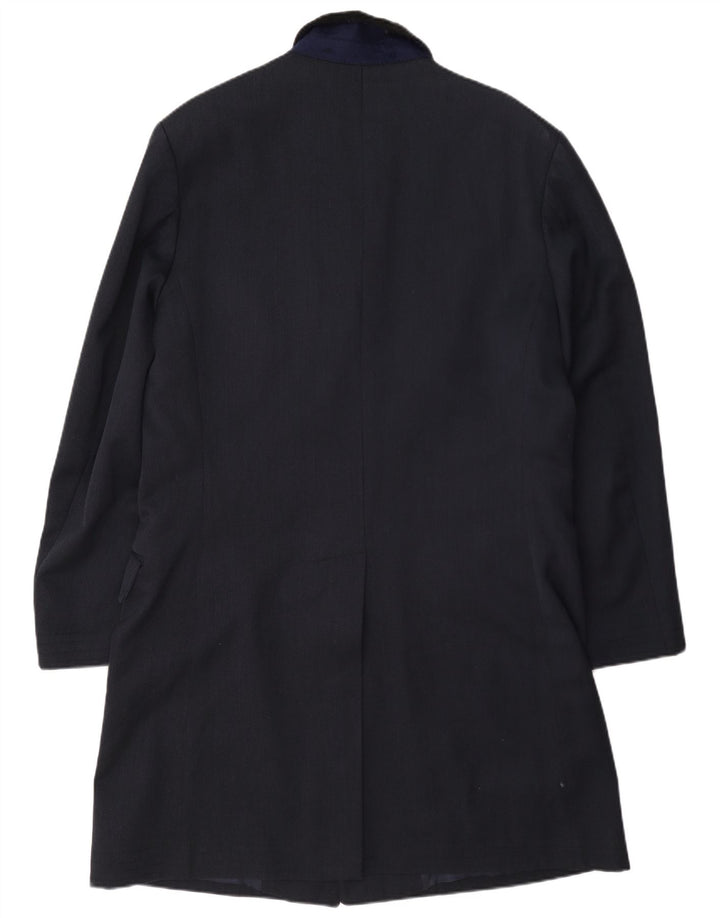 Vintage Mens Overcoat UK 42 XL Navy Blue Wool