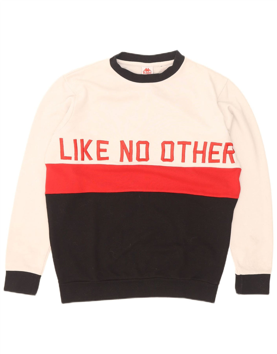 Kappa Mens Graphic Sweatshirt Jumper Medium White Colourblock Cotton