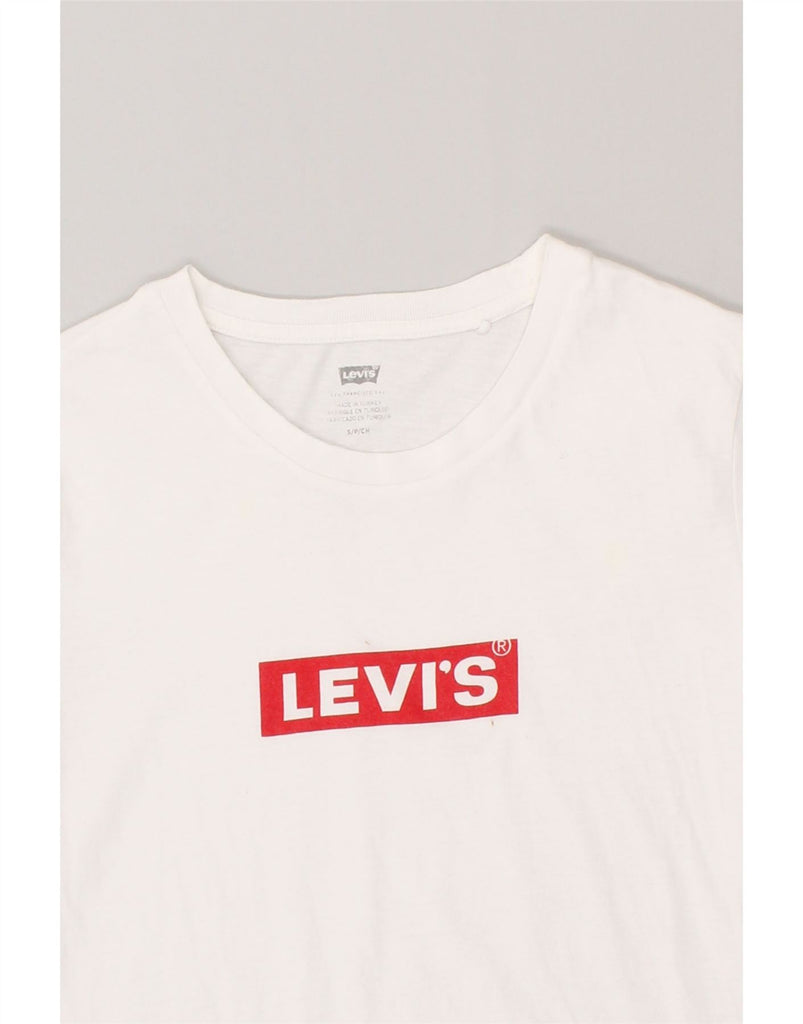 LEVI'S Womens Graphic T-Shirt Top UK 10 Small White Cotton | Vintage Levi's | Thrift | Second-Hand Levi's | Used Clothing | Messina Hembry 