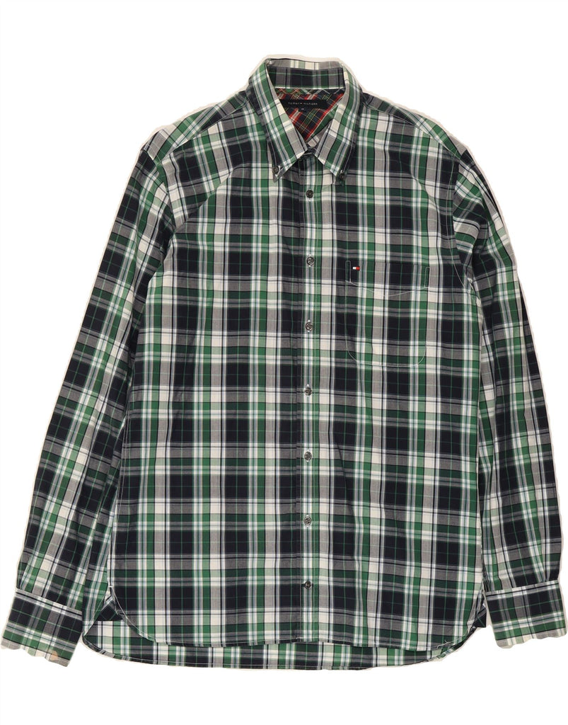 TOMMY HILFIGER Mens Shirt Medium Green Check Cotton Vintage Tommy Hilfiger and Second-Hand Tommy Hilfiger from Messina Hembry 