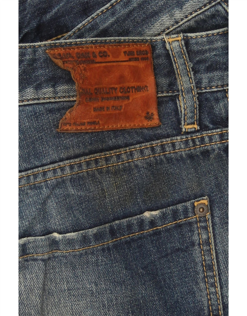 DSQUARED2 Mens Distressed Straight Jeans IT 52 XL W38 L35 Blue Cotton Vintage Dsquared2 and Second-Hand Dsquared2 from Messina Hembry 