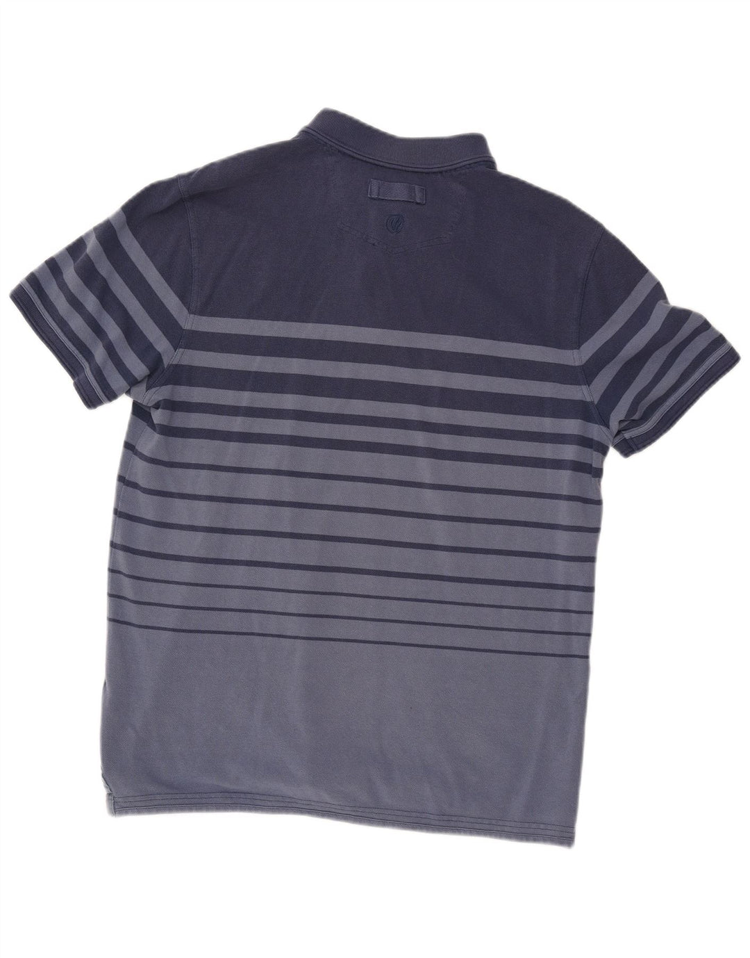 Fat Face Mens Polo Shirt Large Blue Striped Cotton
