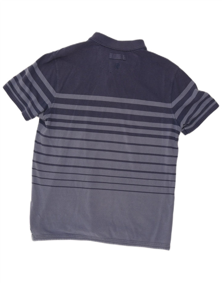 Fat Face Mens Polo Shirt Large Blue Striped Cotton