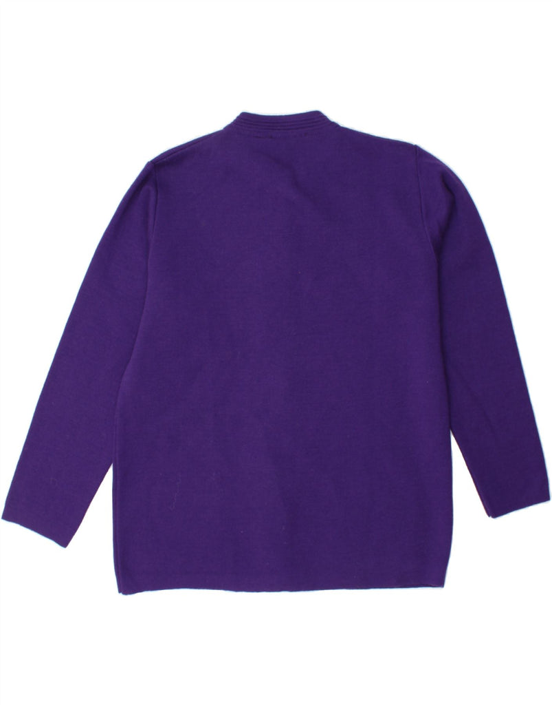 CASTLE OF IRELAND Womens Cardigan Sweater UK 12 Medium Purple Virgin Wool Vintage Castle of Ireland and Second-Hand Castle of Ireland from Messina Hembry 