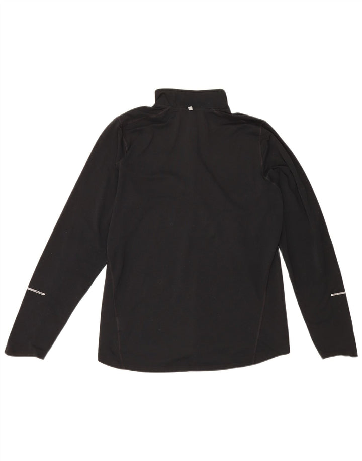 Nike Mens Dri Fit Zip Neck Pullover Tracksuit Top Medium Black Polyester