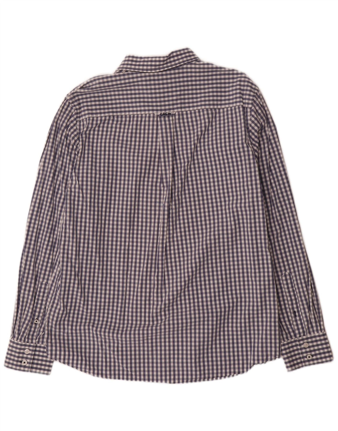 Crew Clothing Mens Classic Fit Shirt Large Navy Blue Gingham Cotton