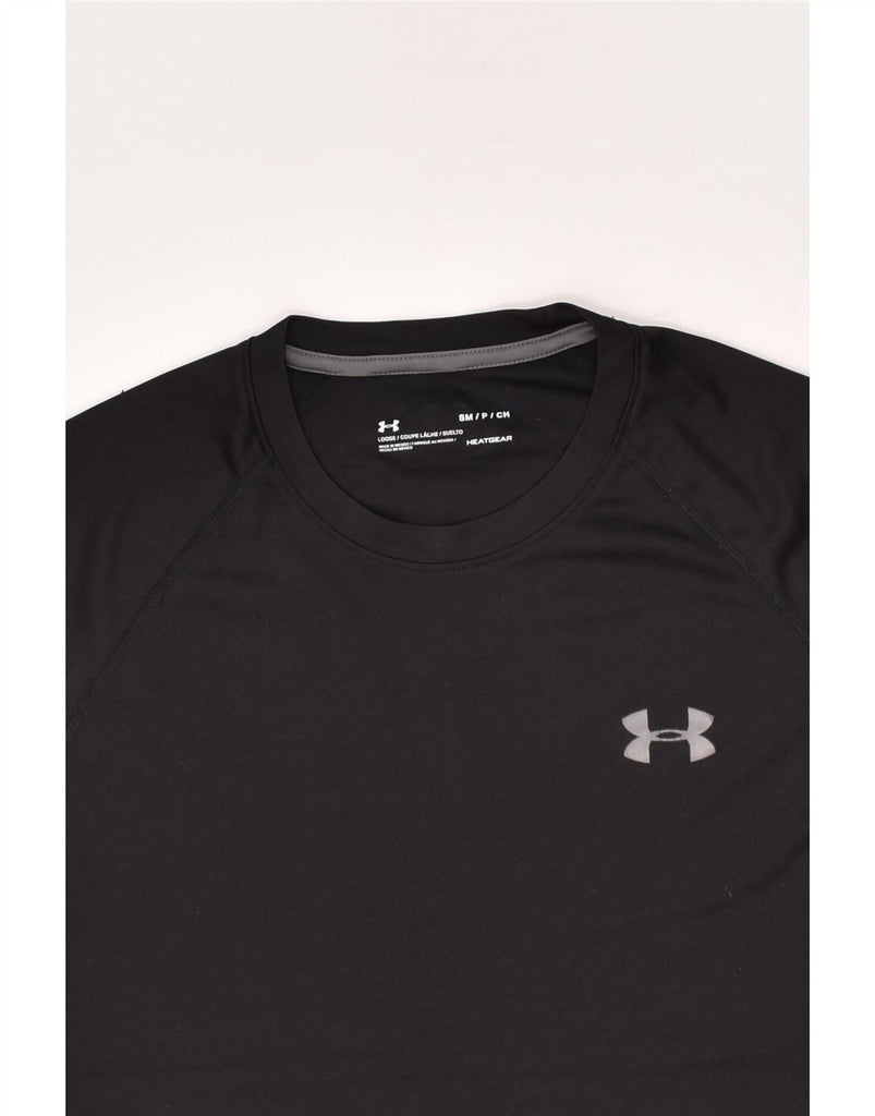 UNDER ARMOUR Mens Heat Gear T-Shirt Top Small Black Cotton | Vintage Under Armour | Thrift | Second-Hand Under Armour | Used Clothing | Messina Hembry 