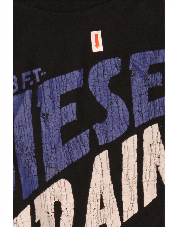 Diesel Mens Graphic T-Shirt Top XL Black Cotton