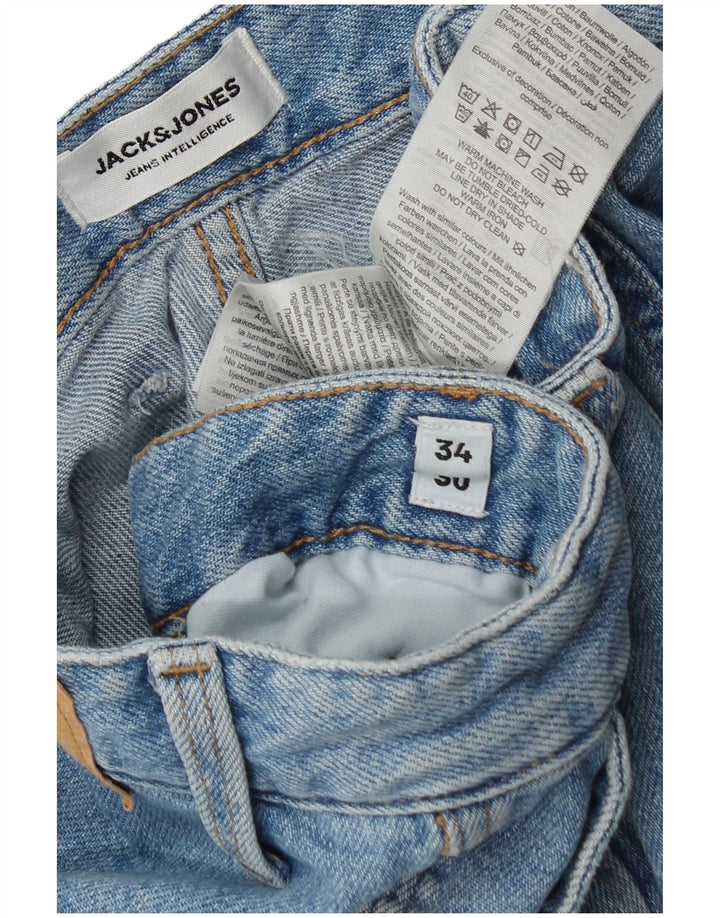 Jack & Jones Womens Cargo Straight Jeans W34 L30 Blue Cotton