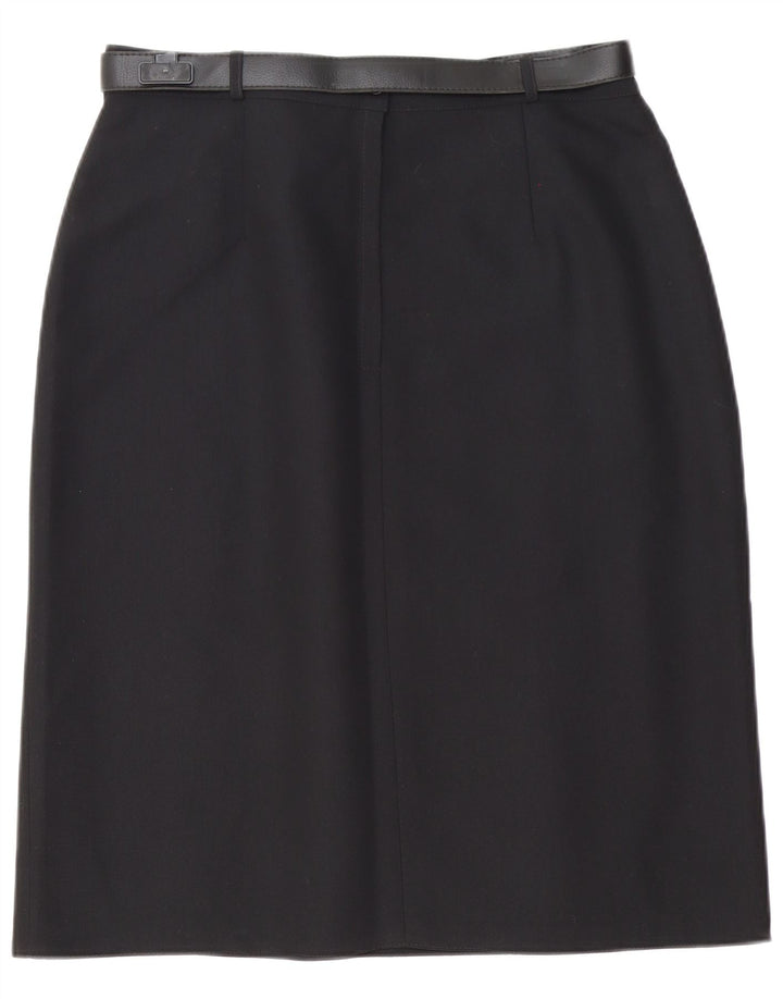 St. Bernard Womens A-Line Skirt UK 20 2XL W32 Black Polyester