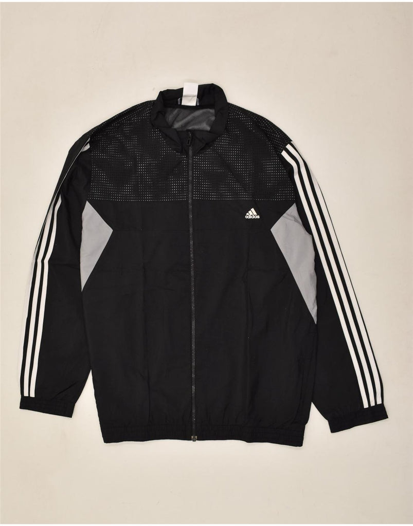 ADIDAS Mens Tracksuit Top Jacket UK 48/50 XL Black Colourblock Polyester | Vintage Adidas | Thrift | Second-Hand Adidas | Used Clothing | Messina Hembry 