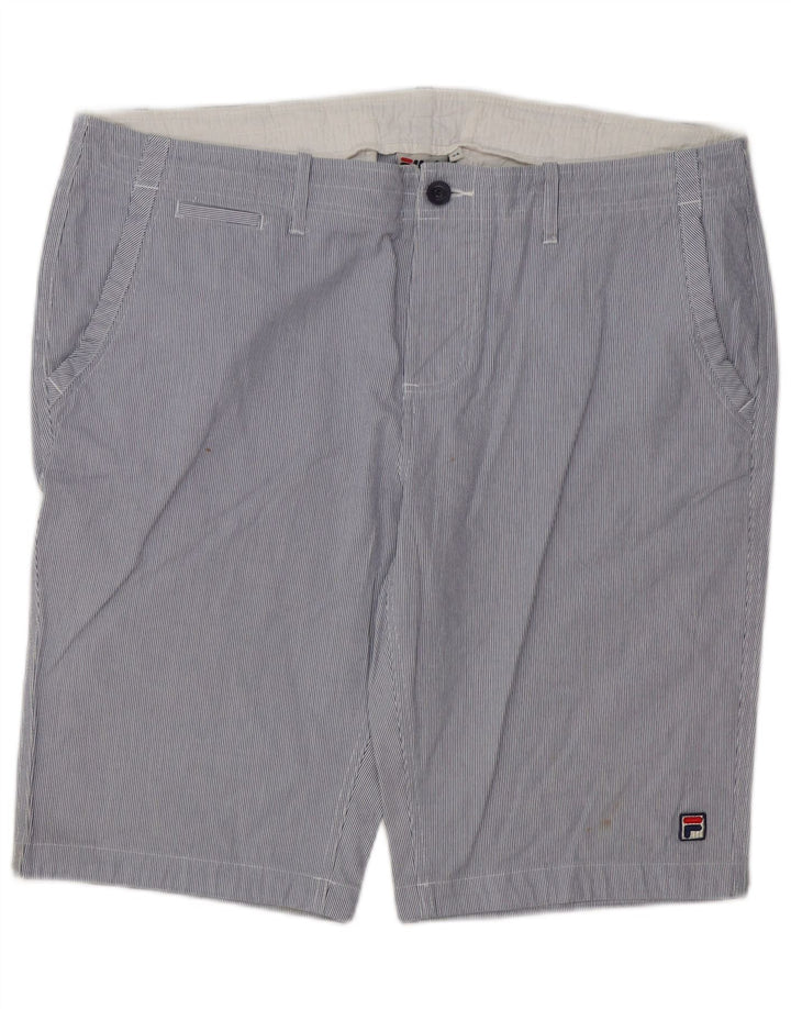 Fila Mens Chino Shorts IT 54 2XL W40  Blue Pinstripe Cotton