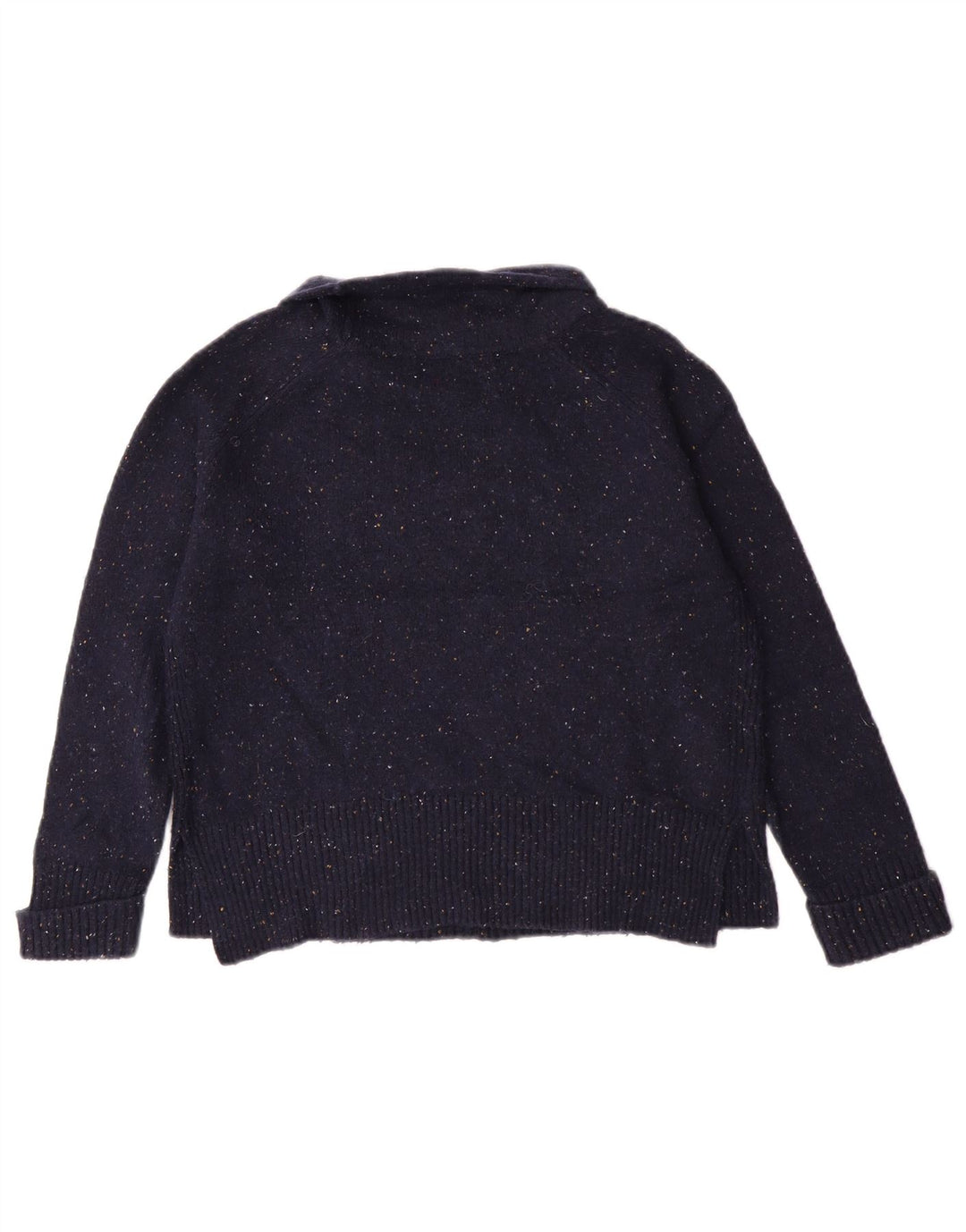 LAURA ASHLEY Womens Roll Neck Jumper Sweater UK 10 Small Navy Blue Flecked