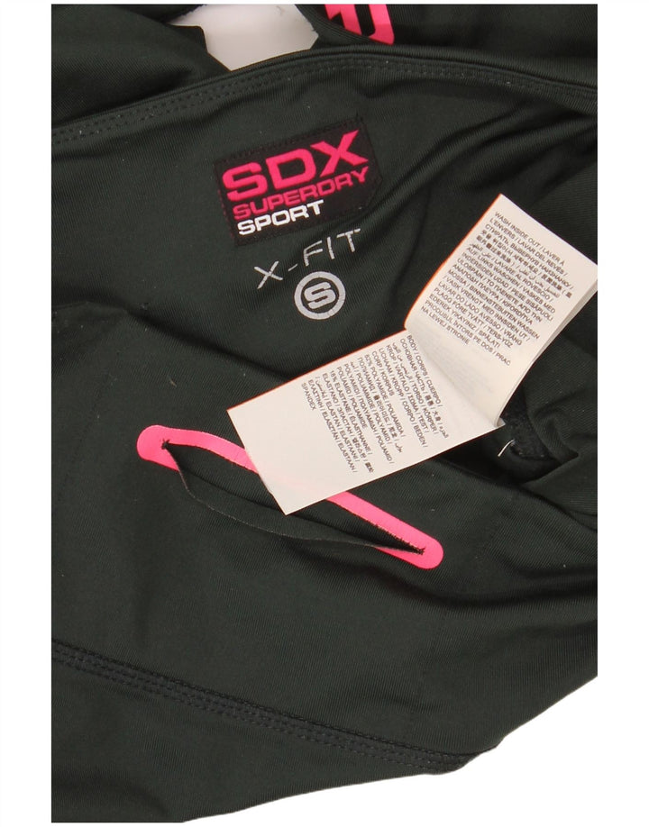 SUPERDRY Womens Graphic Leggings UK 10 Small  Green Polyamide