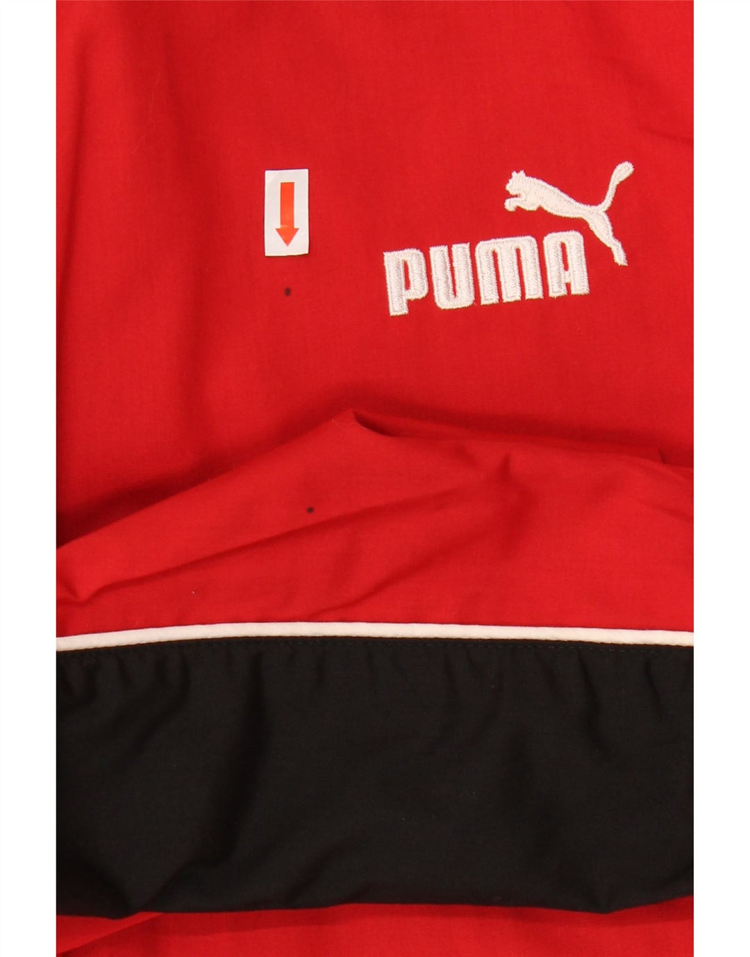 PUMA Mens Tracksuit Top Jacket Large Red Colourblock Polyester