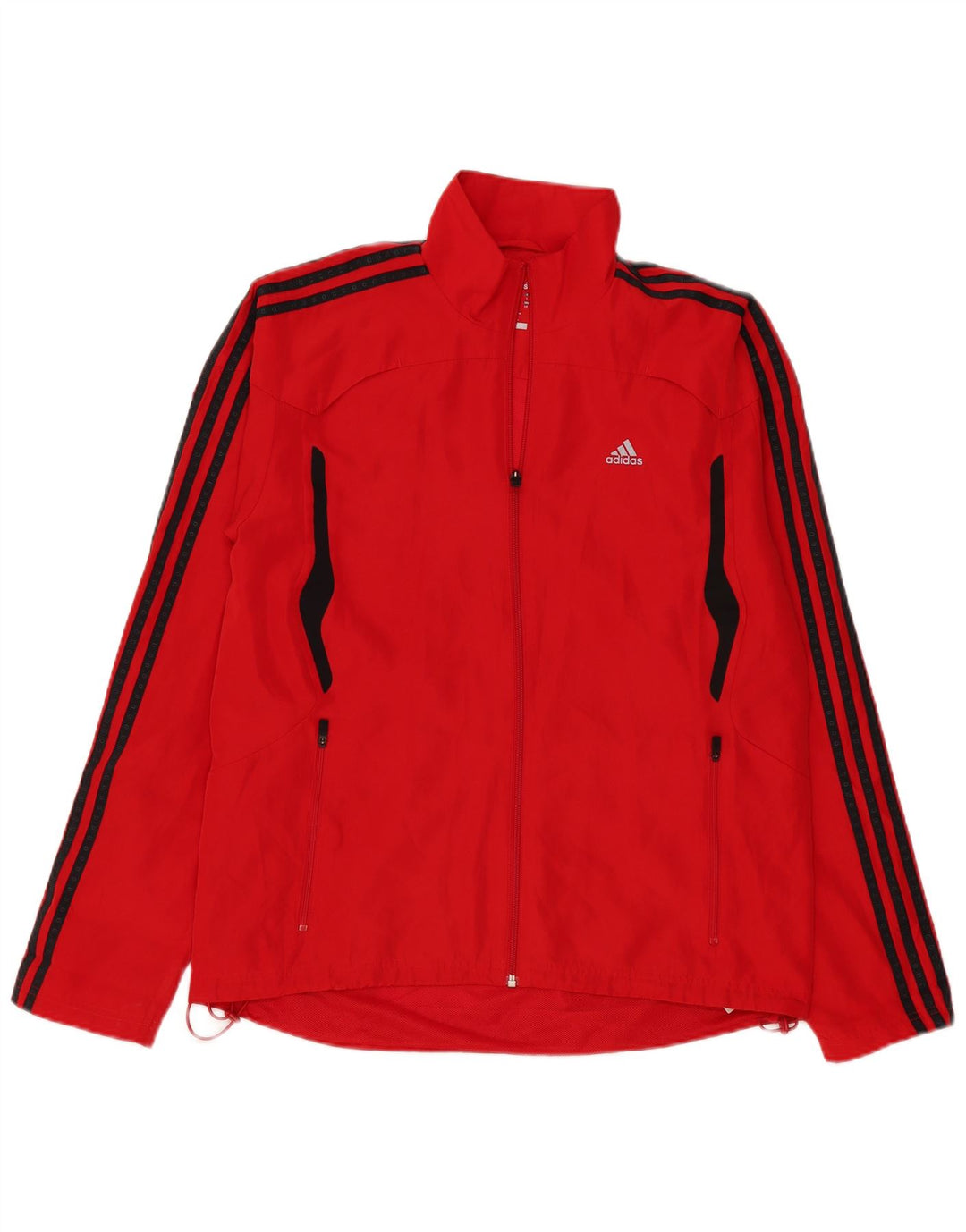 Adidas Mens Climacool Rain Jacket UK 40 Large Red Colourblock Polyester