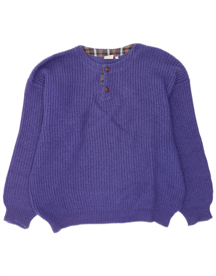 Piu Verona Mens Oversized Crew Neck Jumper Sweater IT 50 Medium Purple