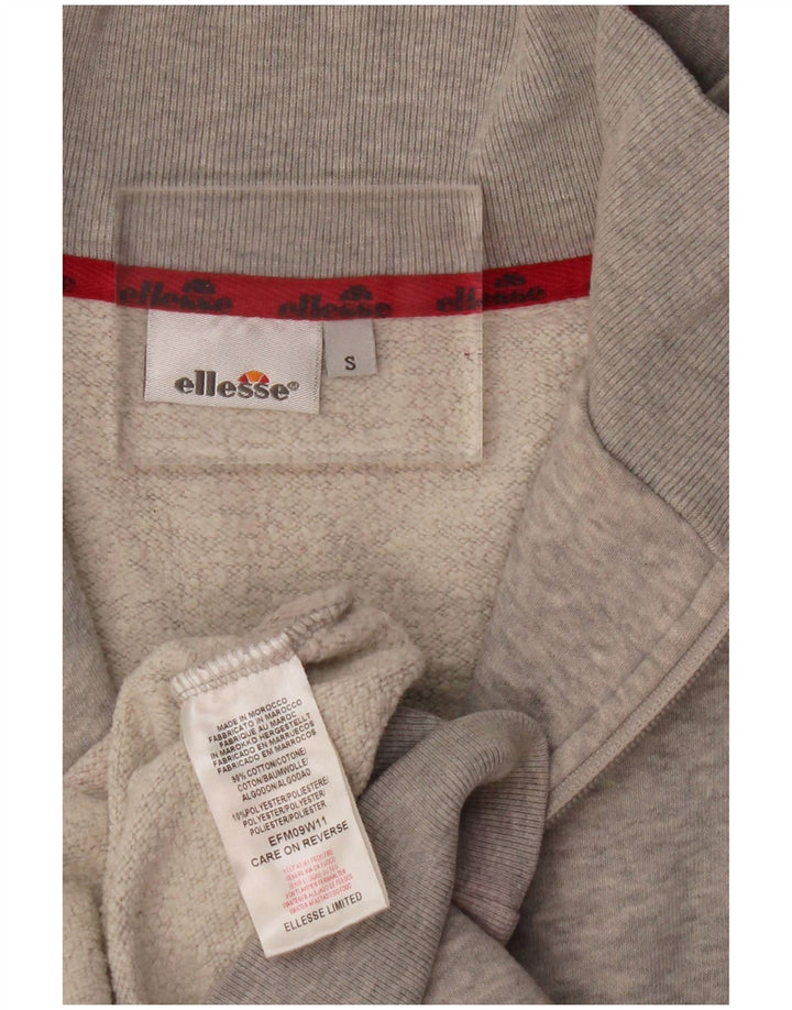 Ellesse Womens Tracksuit Top Jacket UK 10 Small Grey Flecked Cotton