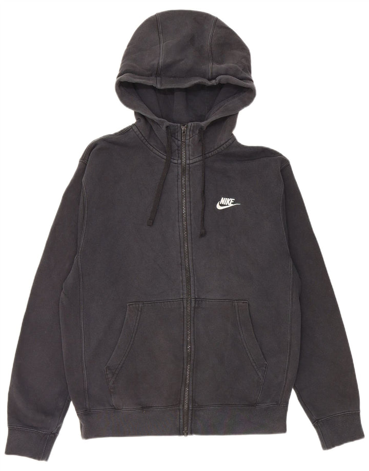 Nike Mens Zip Hoodie Sweater Small Black Cotton