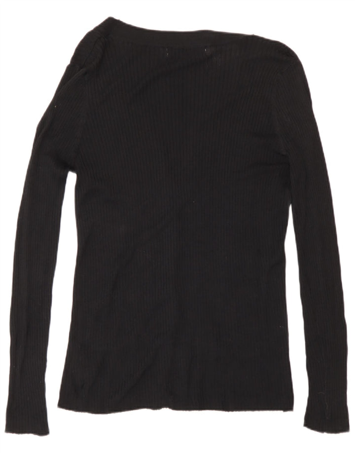 Zara Womens Cardigan Sweater UK 14 Large Black Viscose