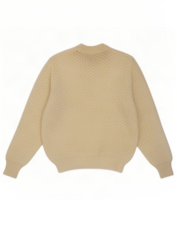 Vintage Womens Crew Neck Jumper Sweater UK 14 Medium Beige