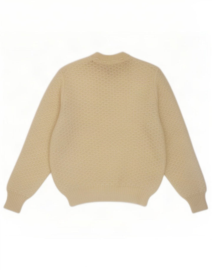 Vintage Womens Crew Neck Jumper Sweater UK 14 Medium Beige