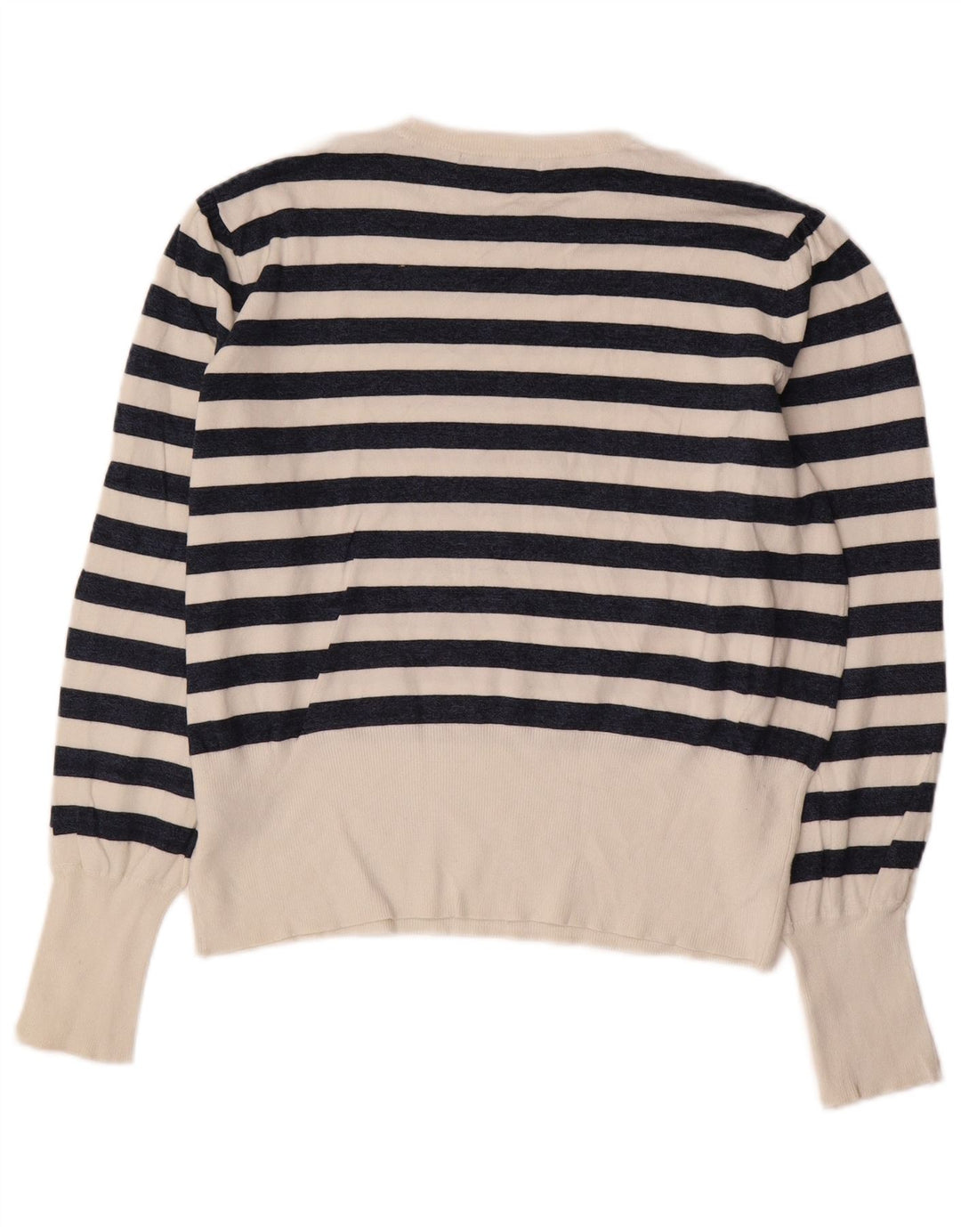 Marks & Spencer Womens Crew Neck Jumper Sweater UK 16 Large Black Striped