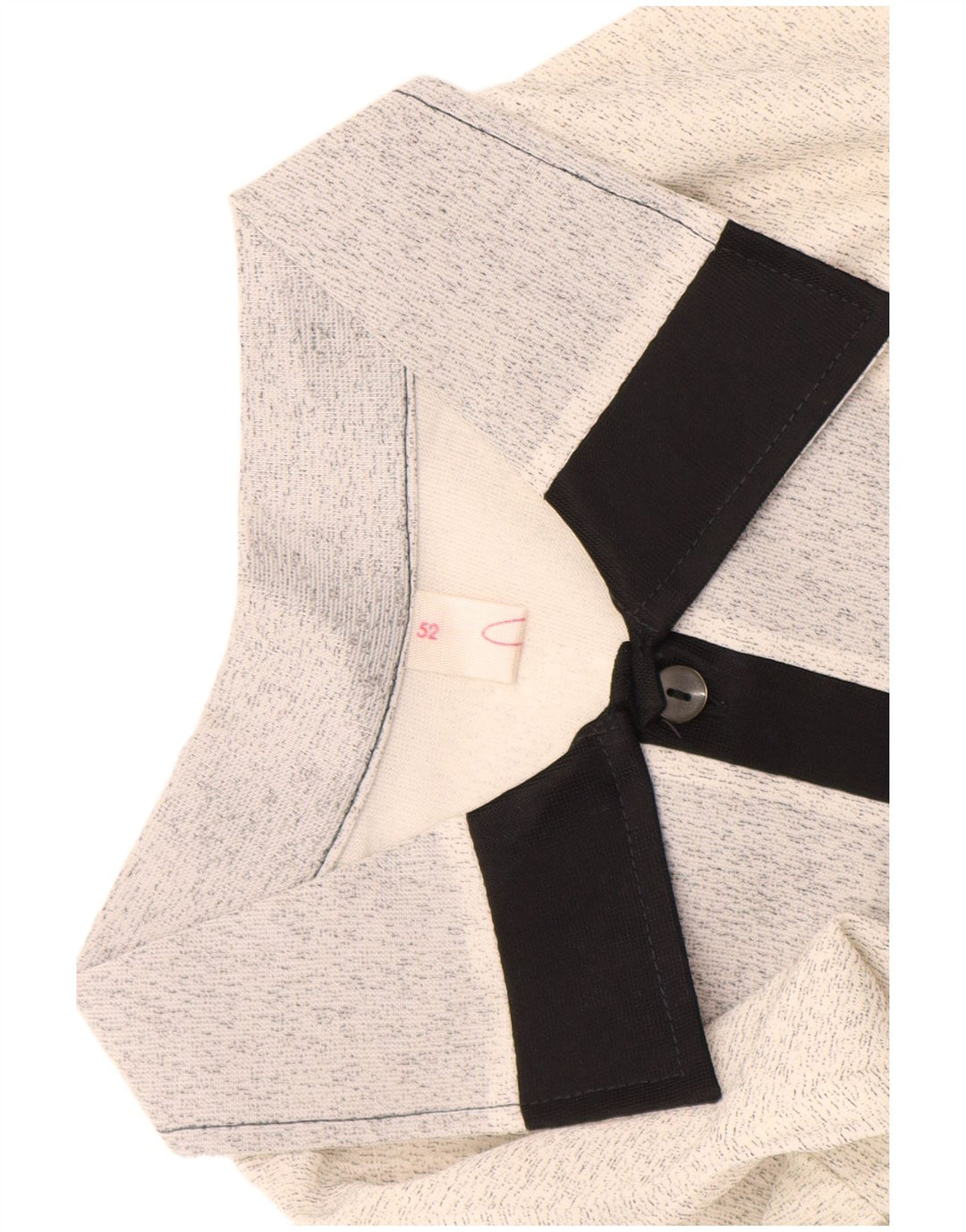 Vintage Mens Short Sleeve Pullover Shirt IT 52 Large Off White Flecked