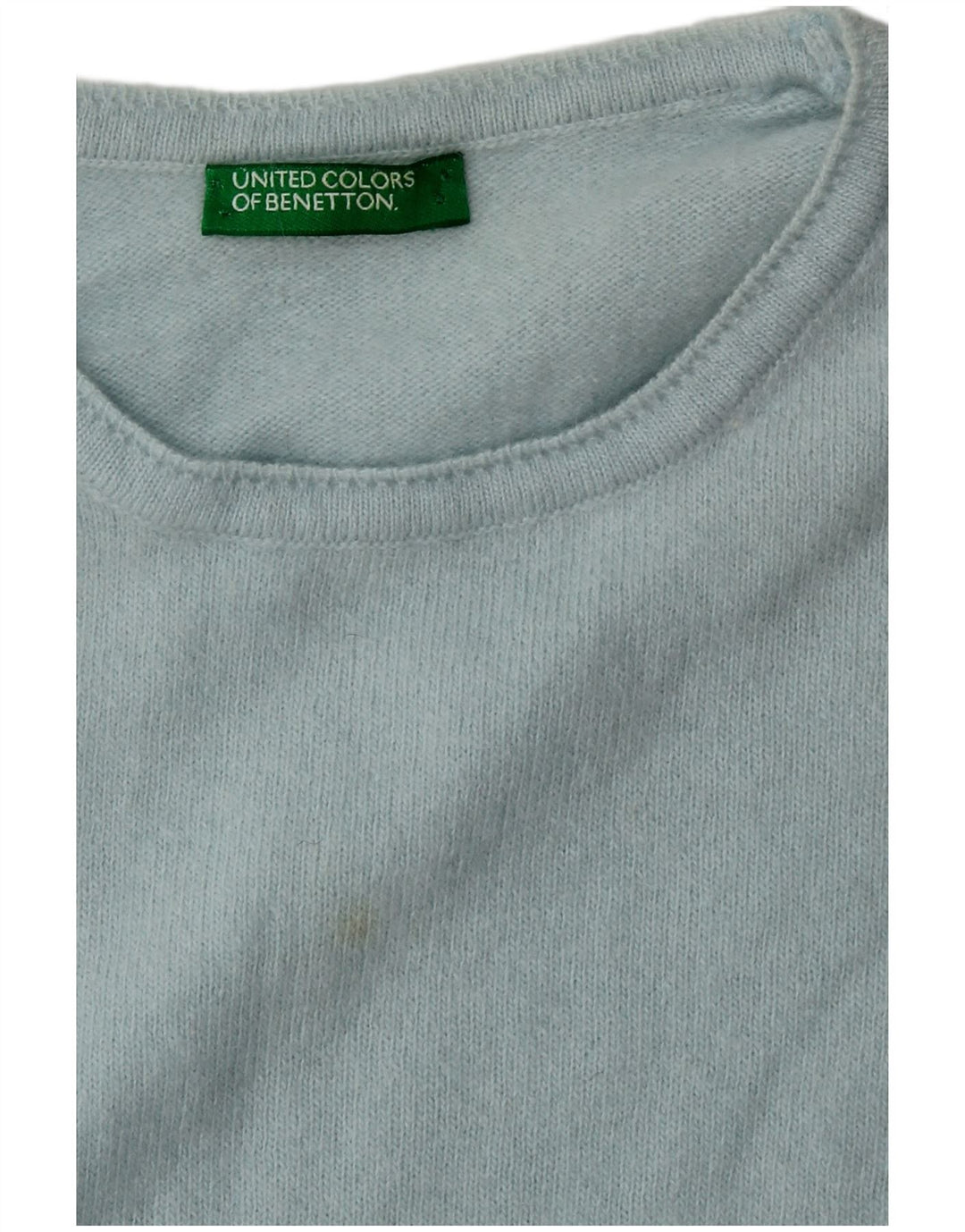 BENETTON Womens Crew Neck Jumper Sweater UK 14 Medium Turquoise