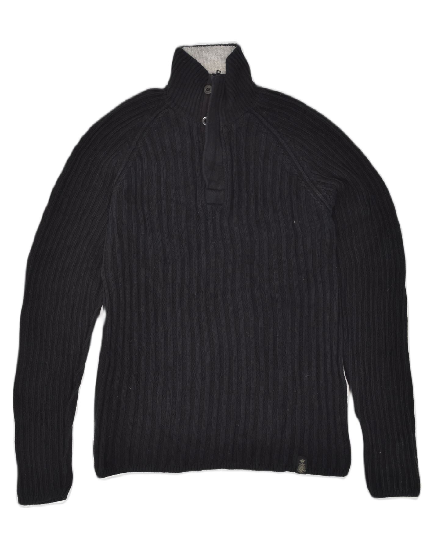 NAUTICA Mens Zip Neck Jumper Sweater XL Black Cotton, Vintage &  Second-Hand Clothing Online