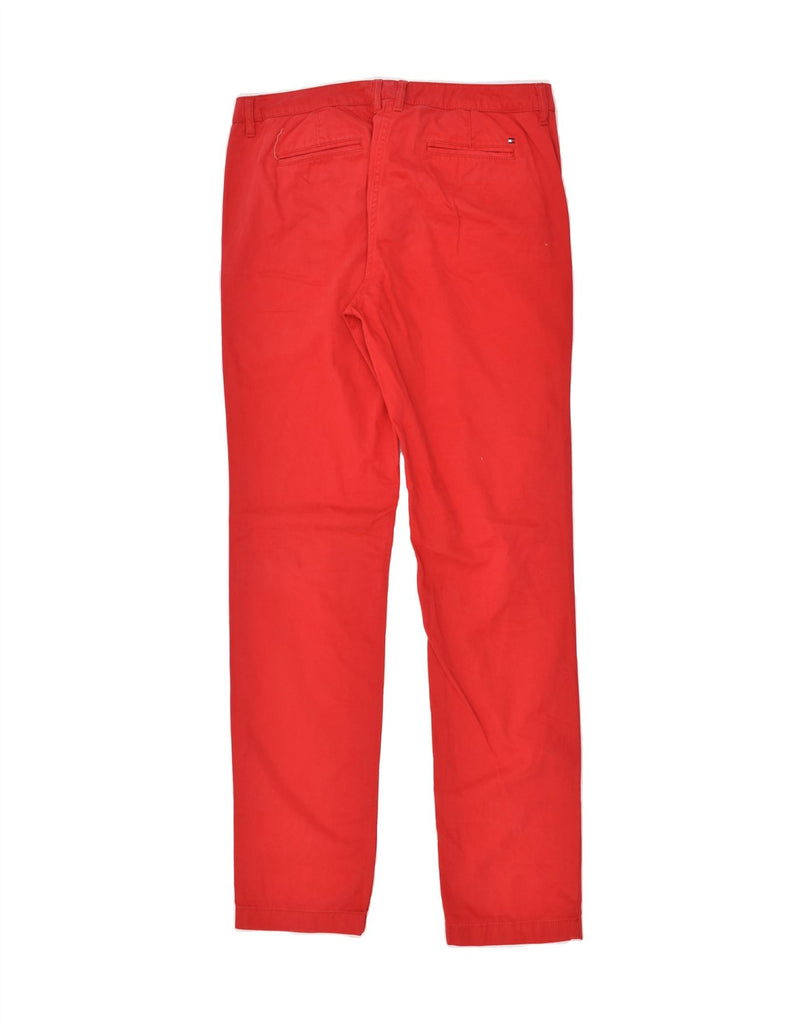 TOMMY HILFIGER Womens Slim Chino Trousers US 10 Large W32 L34 Red Cotton | Vintage Tommy Hilfiger | Thrift | Second-Hand Tommy Hilfiger | Used Clothing | Messina Hembry 