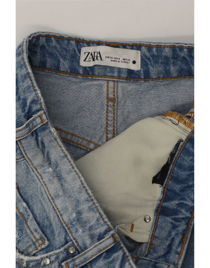 Zara Womens Denim Shorts EU 38 Small W28 Blue