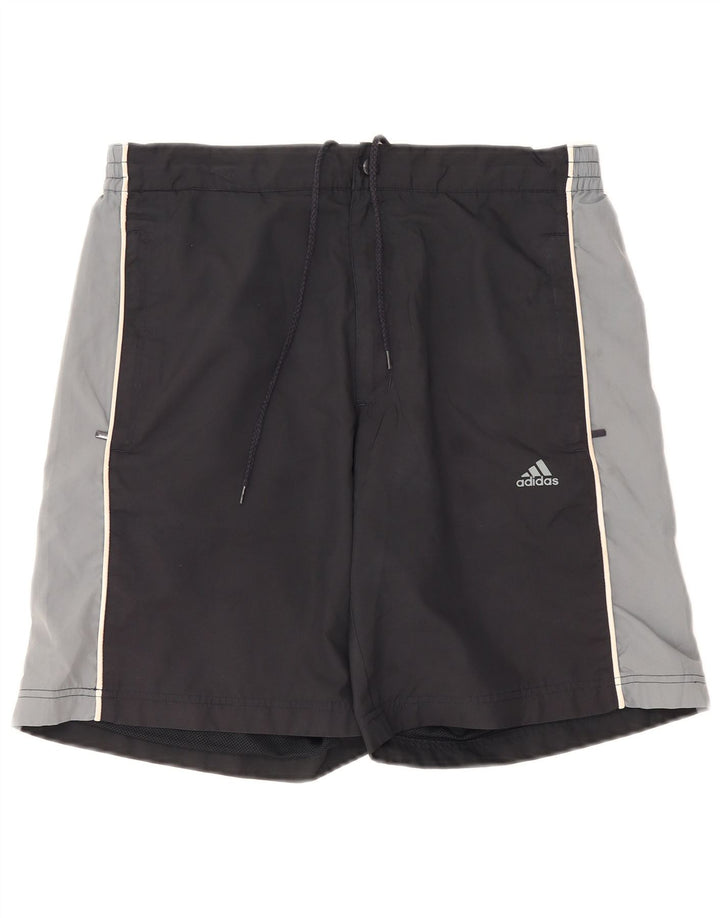 Adidas Mens Graphic Regular Sport Shorts Medium Black Colourblock Polyester