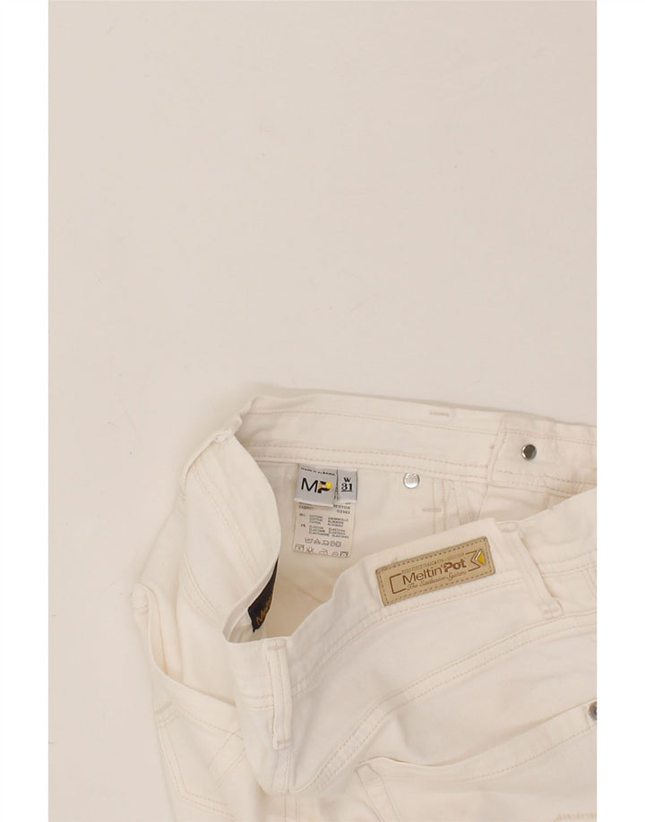 MELTIN' POT Mens Denim Shorts W31 Medium White Cotton Vintage Meltin' Pot and Second-Hand Meltin' Pot from Messina Hembry 