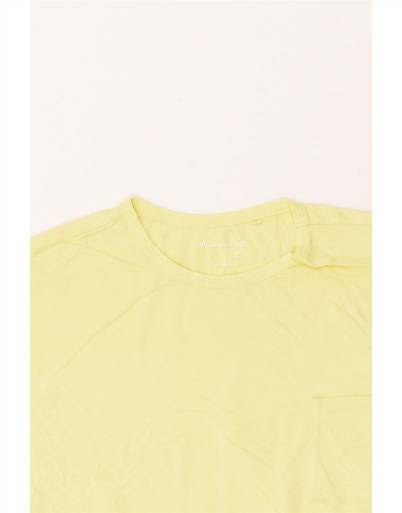 MASSIMO DUTTI Womens T-Shirt Top UK 6 XS Yellow Cotton | Vintage Massimo Dutti | Thrift | Second-Hand Massimo Dutti | Used Clothing | Messina Hembry 